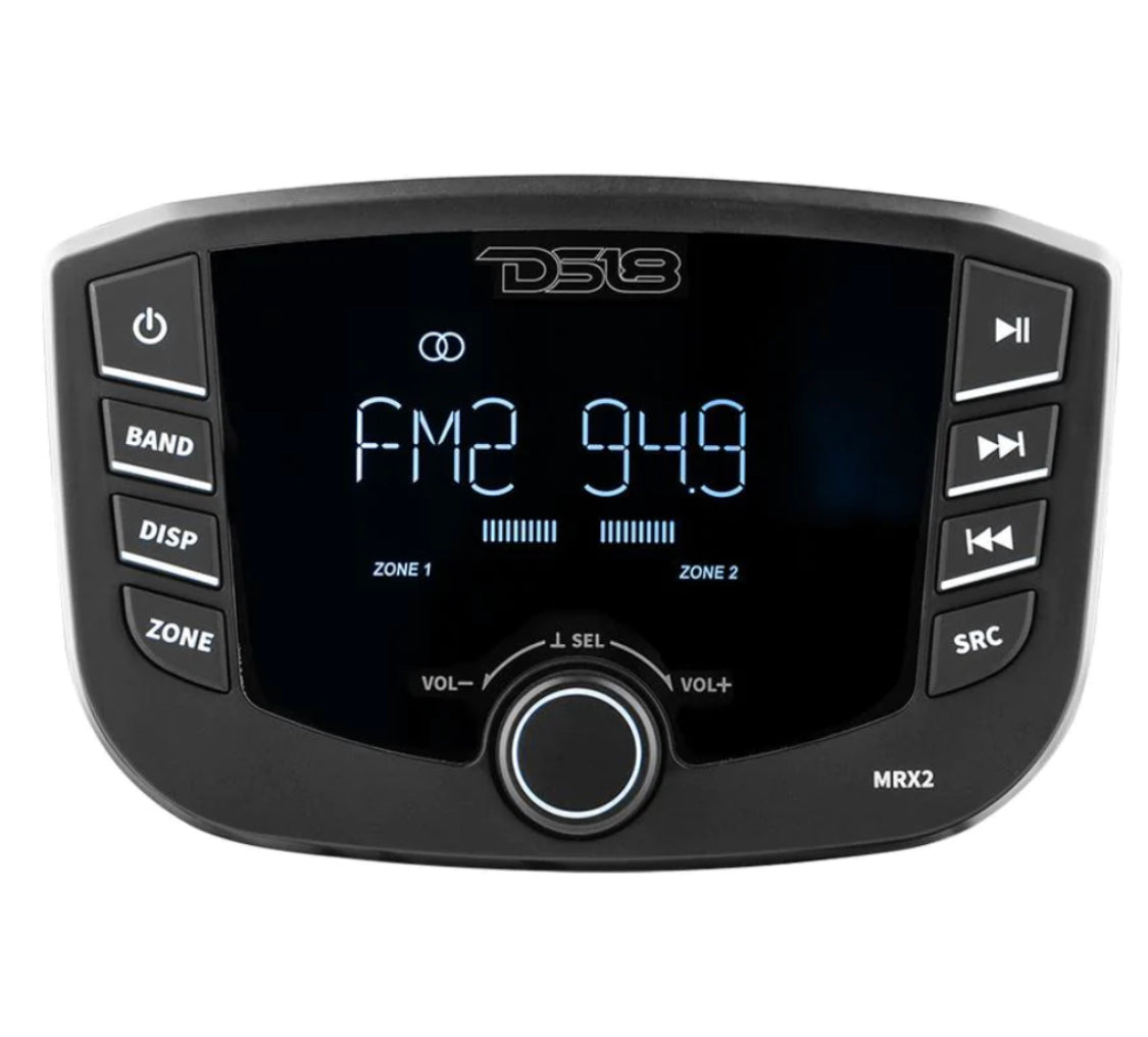 DS18 HYDRO MRX2 Marine Headunit LCD screen , 2 Zones, 4 volts Output, RGB LED Lights, Bluetooth, RDS 4X40 Watts
