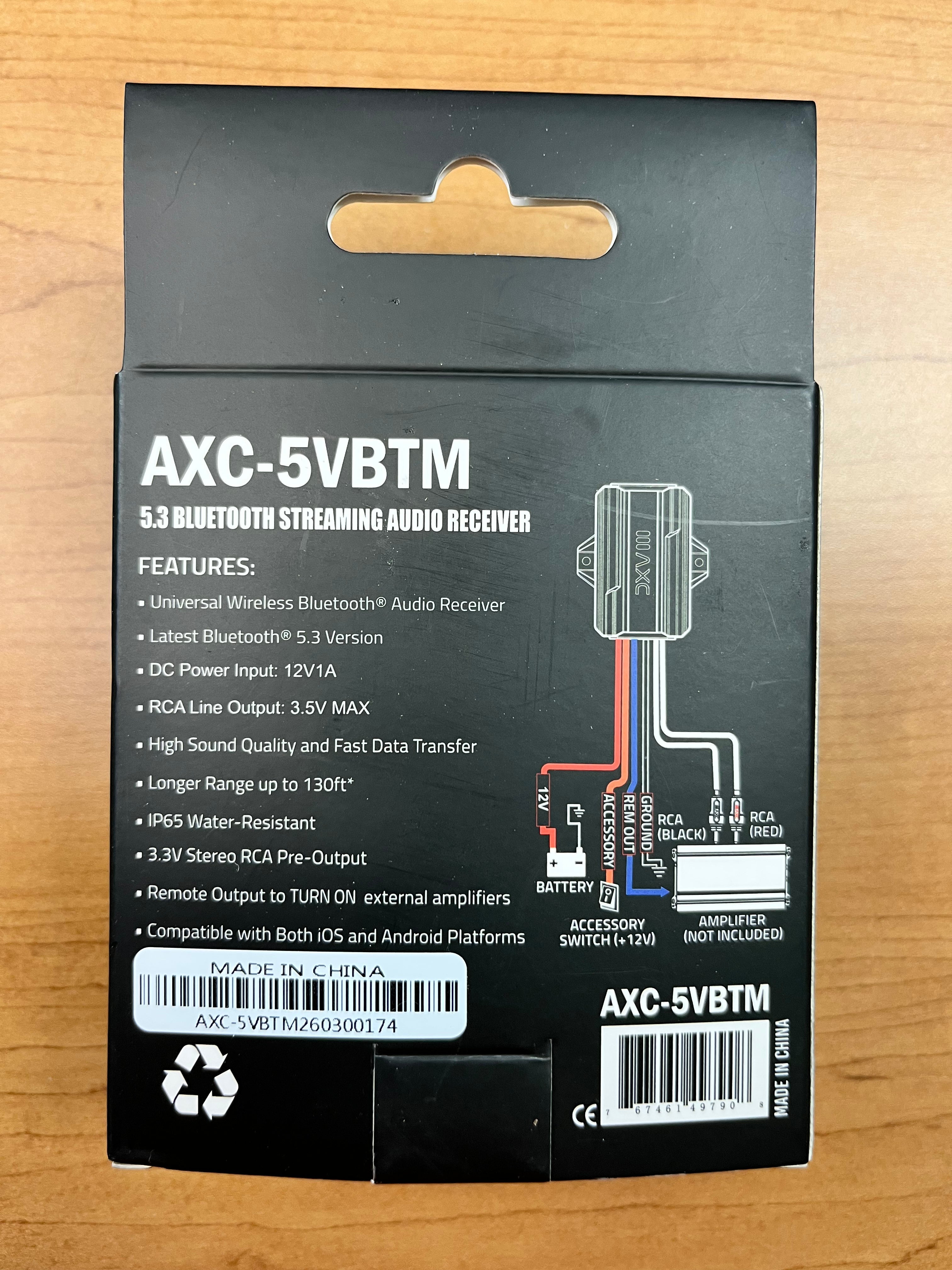 Audio Xtreame code AXC-5VBTM Streaming Audio Receiver (Works with android and iPhone)