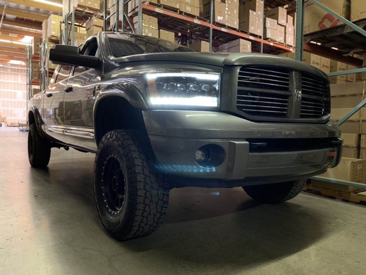 AlphaRex 06-08 Dodge Ram PRO-Series Halogen Projector Headlights Chrome