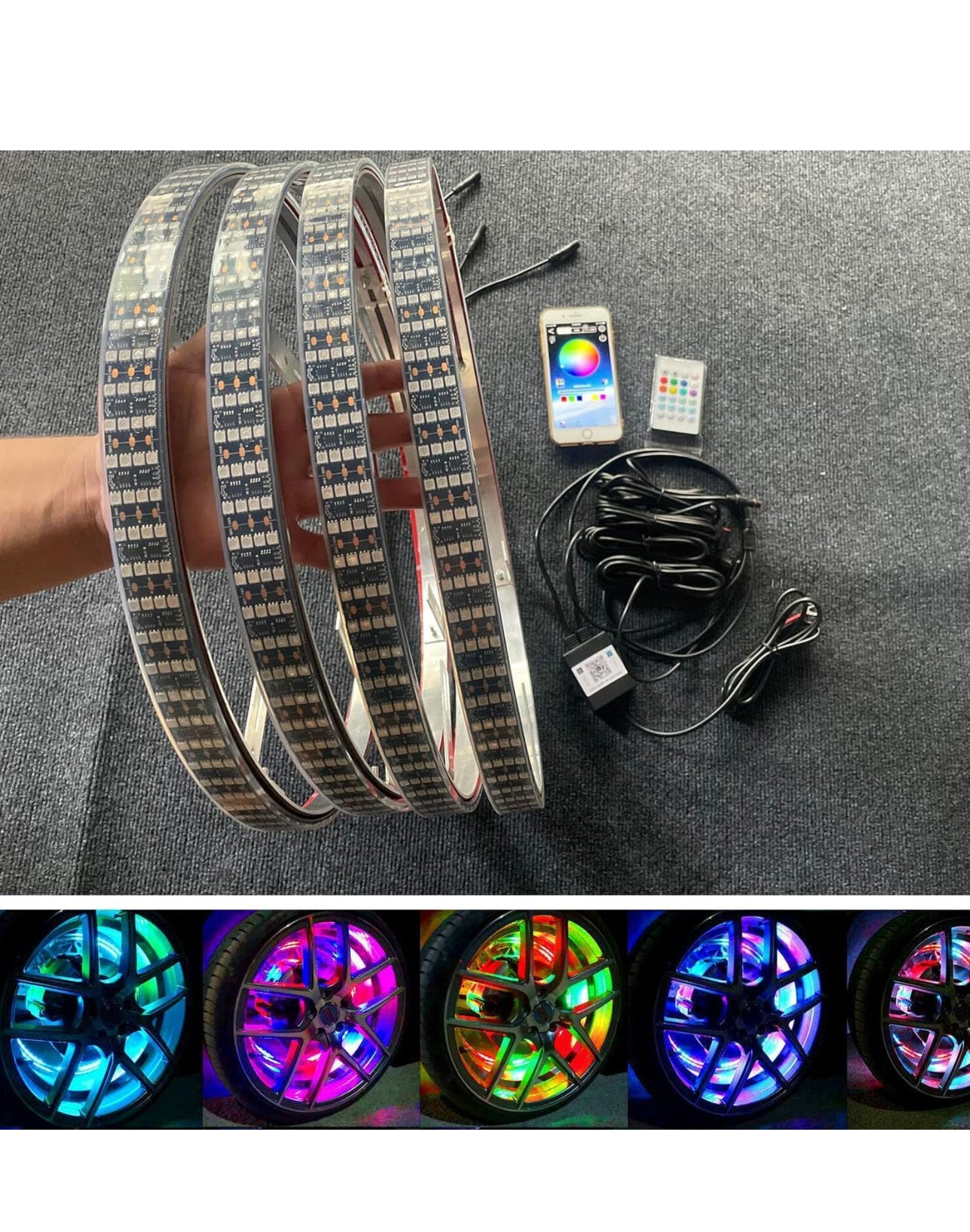 Wheel Lights RGBW & Chasser Quad Row Plug & Play by ECA LED