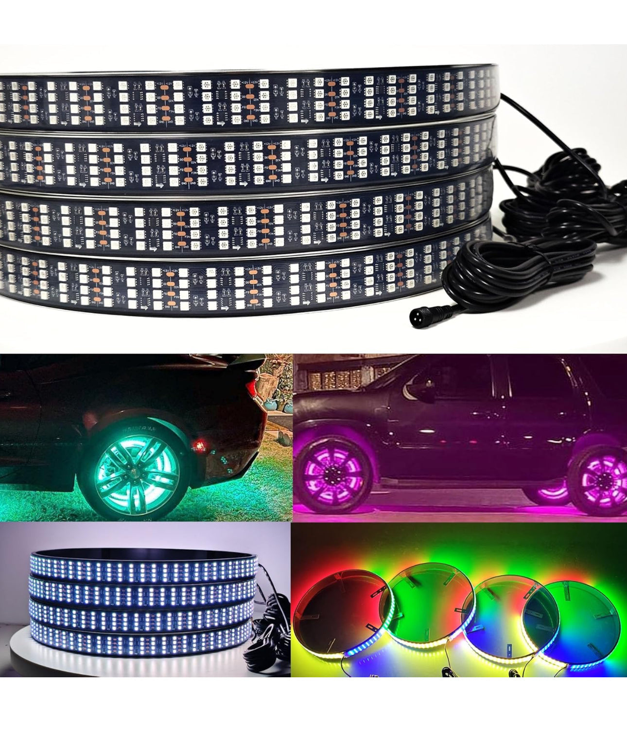 Wheel Lights RGBW & Chasser Quad Row Plug & Play by ECA LED