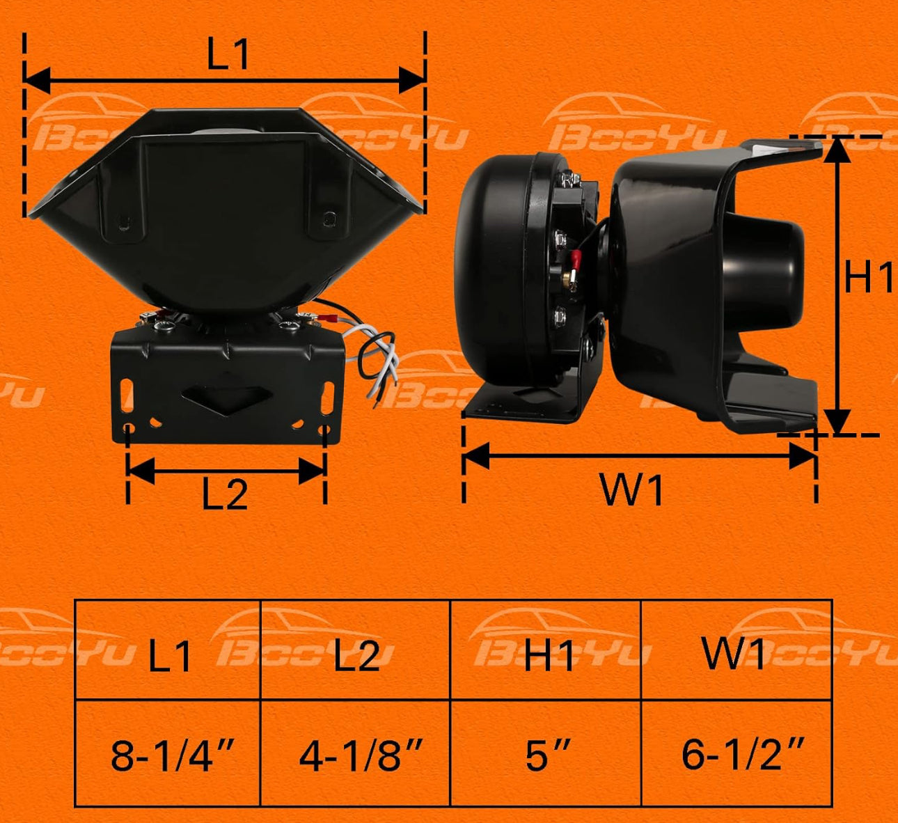 ECA 200 Watt Rectangle PA Siren Horn Speaker 8 Ohms , 135 dB, IP66 Waterproof