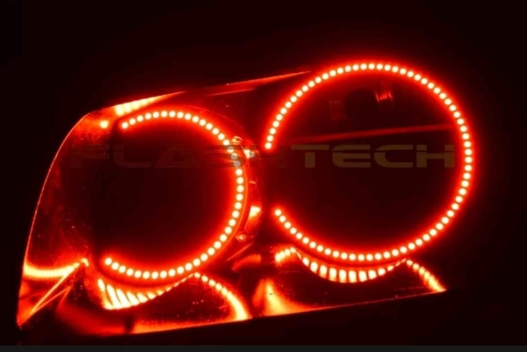 Black 2005-2007 Dodge Magnum Headlights With color changing rings
