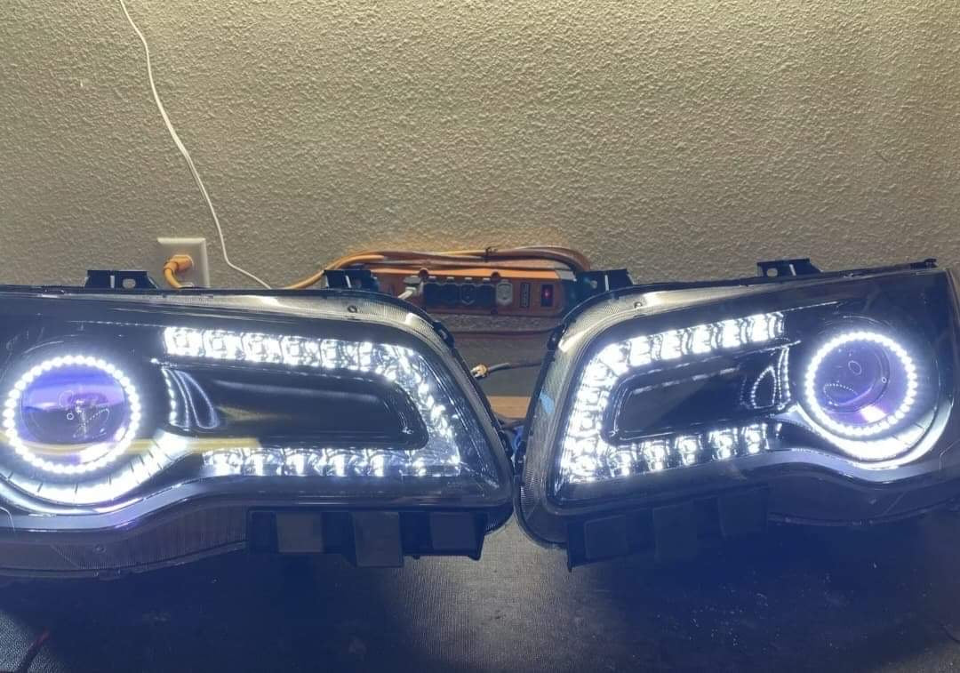 2011-2020 Chrysler 300 300C RGBW Flow Series LED DRL Halo Prebuilt Headlights