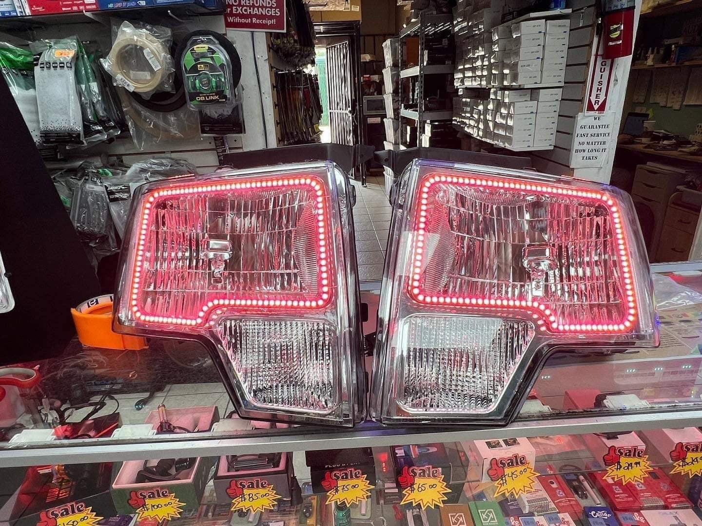 2009-2014 Ford F-150 RGB Color Changing Halo Pre-Built Headlight Assembly.