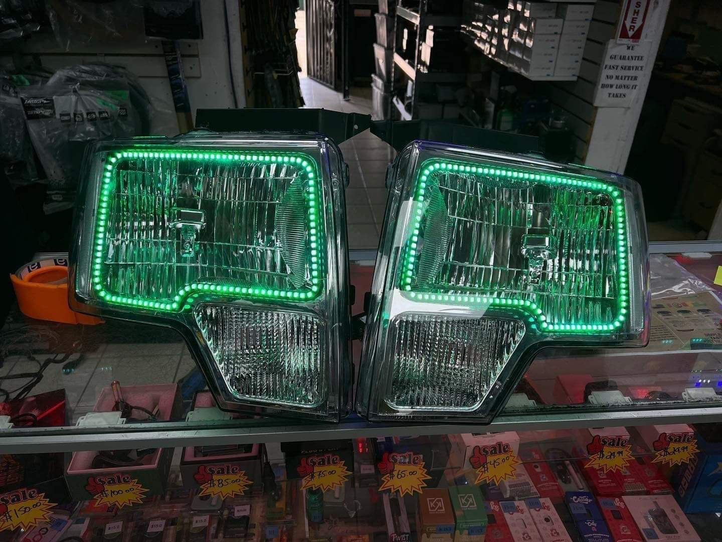 2009-2014 Ford F-150 RGB Color Changing Halo Pre-Built Headlight Assembly.