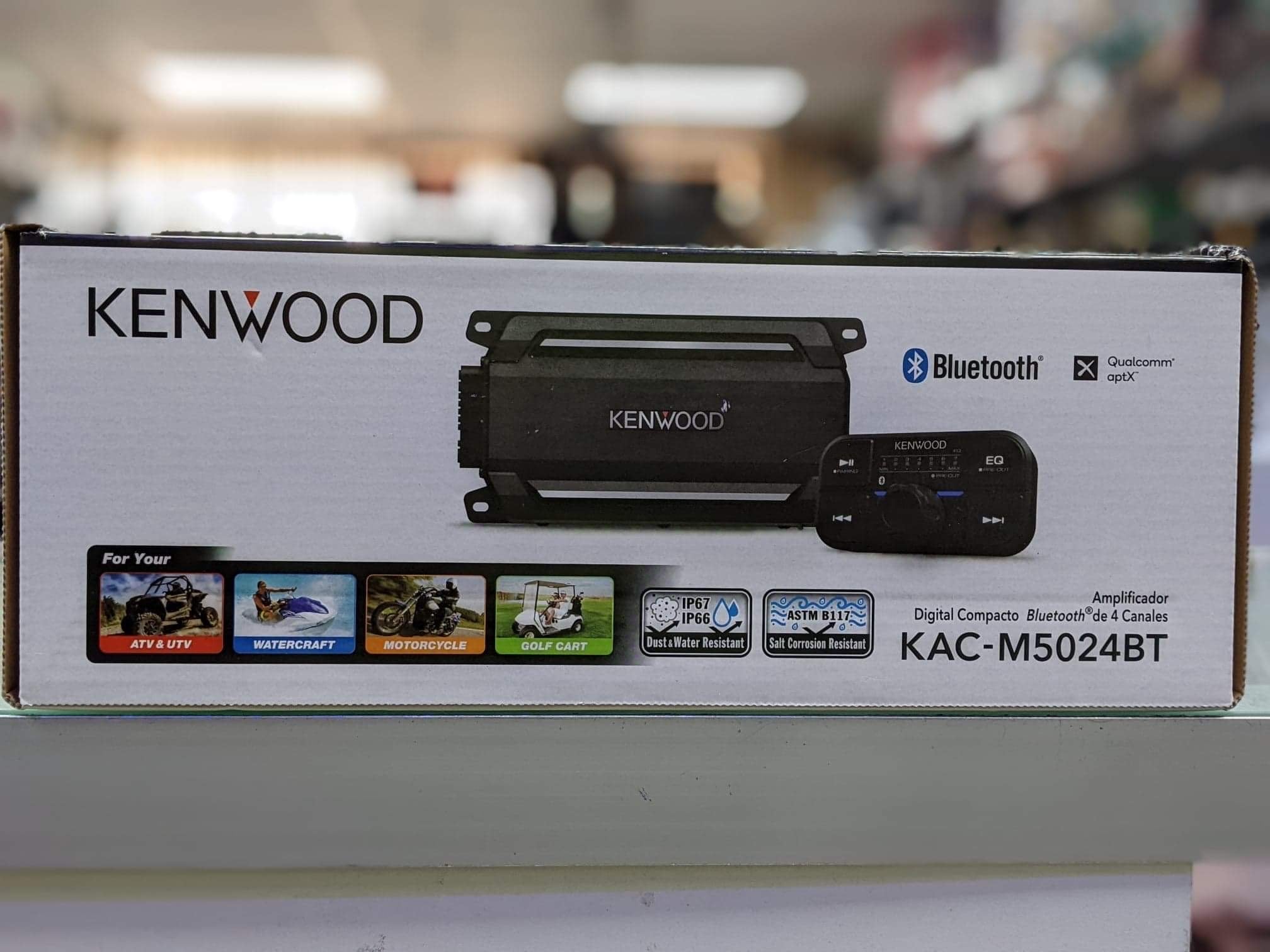 Kenwood KAC-M5024BT - Compact 4-channel powersports/marine amplifier with Bluetooth® connectivity — 50 watts RMS x 4