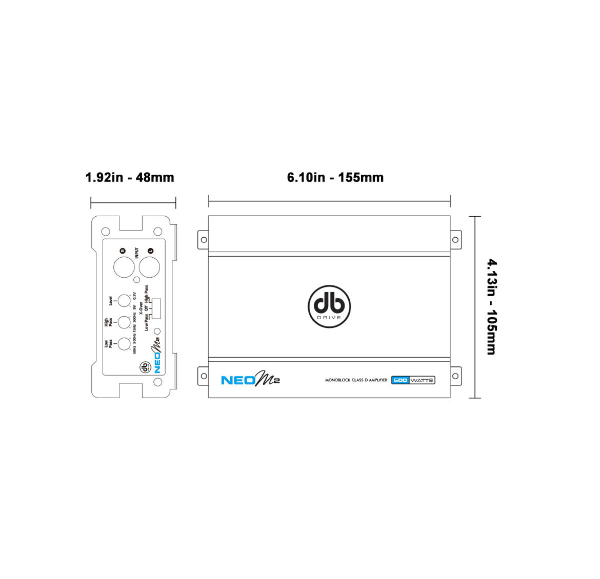 db drive NEOM2 - Marine 2 Channel Full Range Class D Amplifier