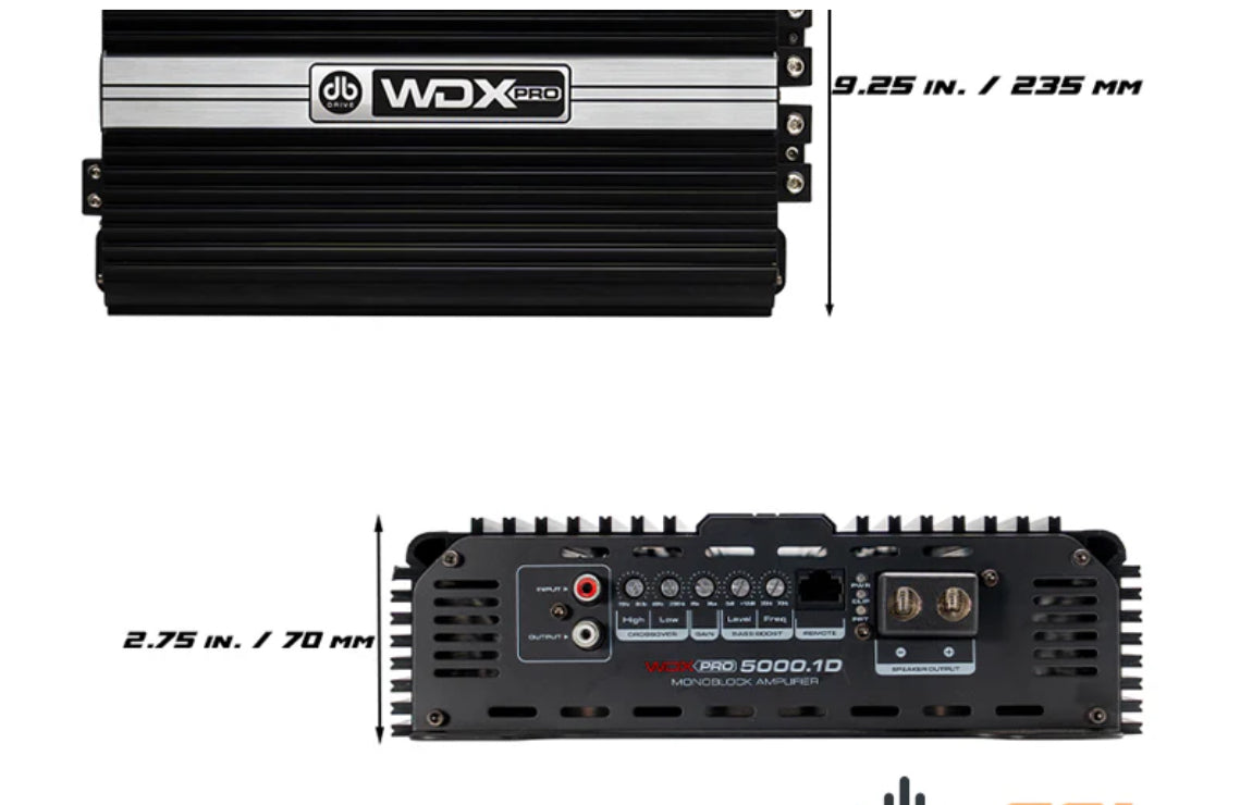 db drive WDX PRO5000.1D Amplifier. Mono Block Perfect for Custom Bass Consoles