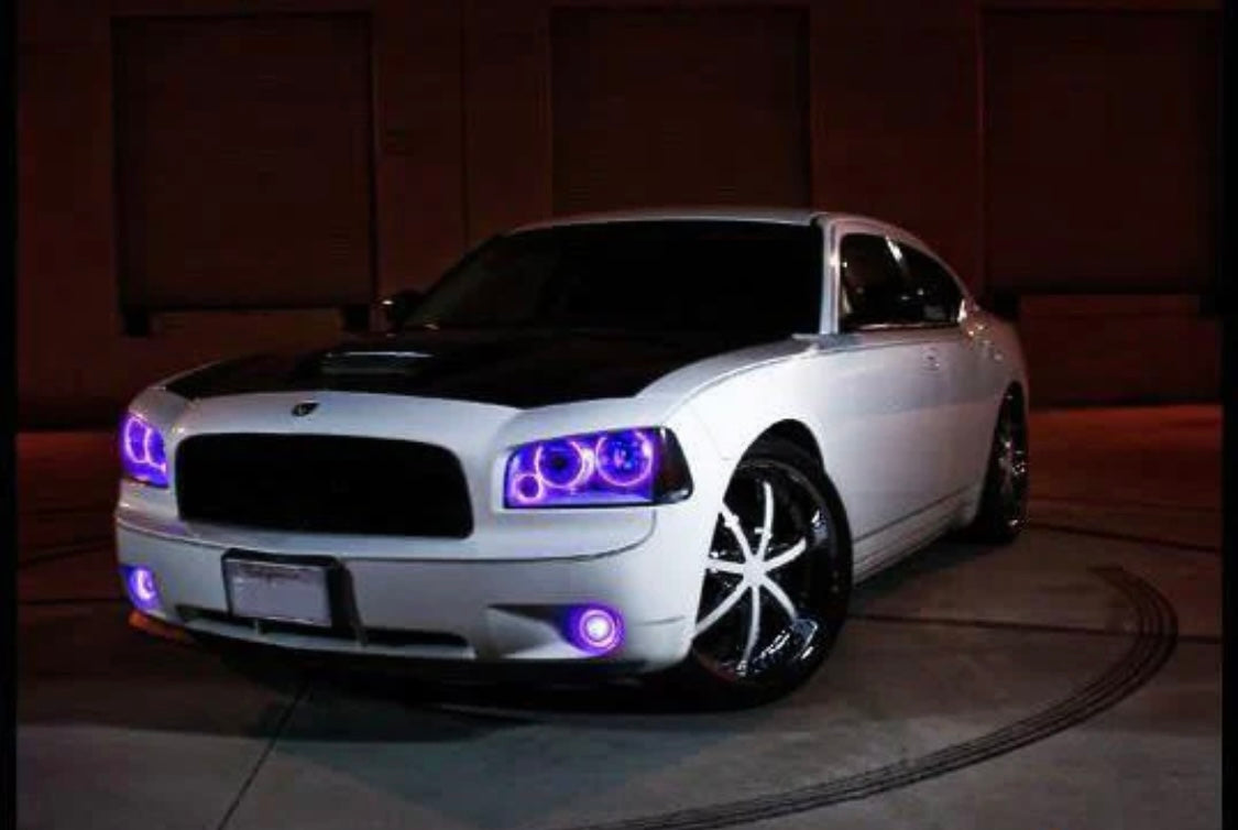 2005 - 2010 Dodge Charger Headlight Color Changing RGB Halo Ring Set