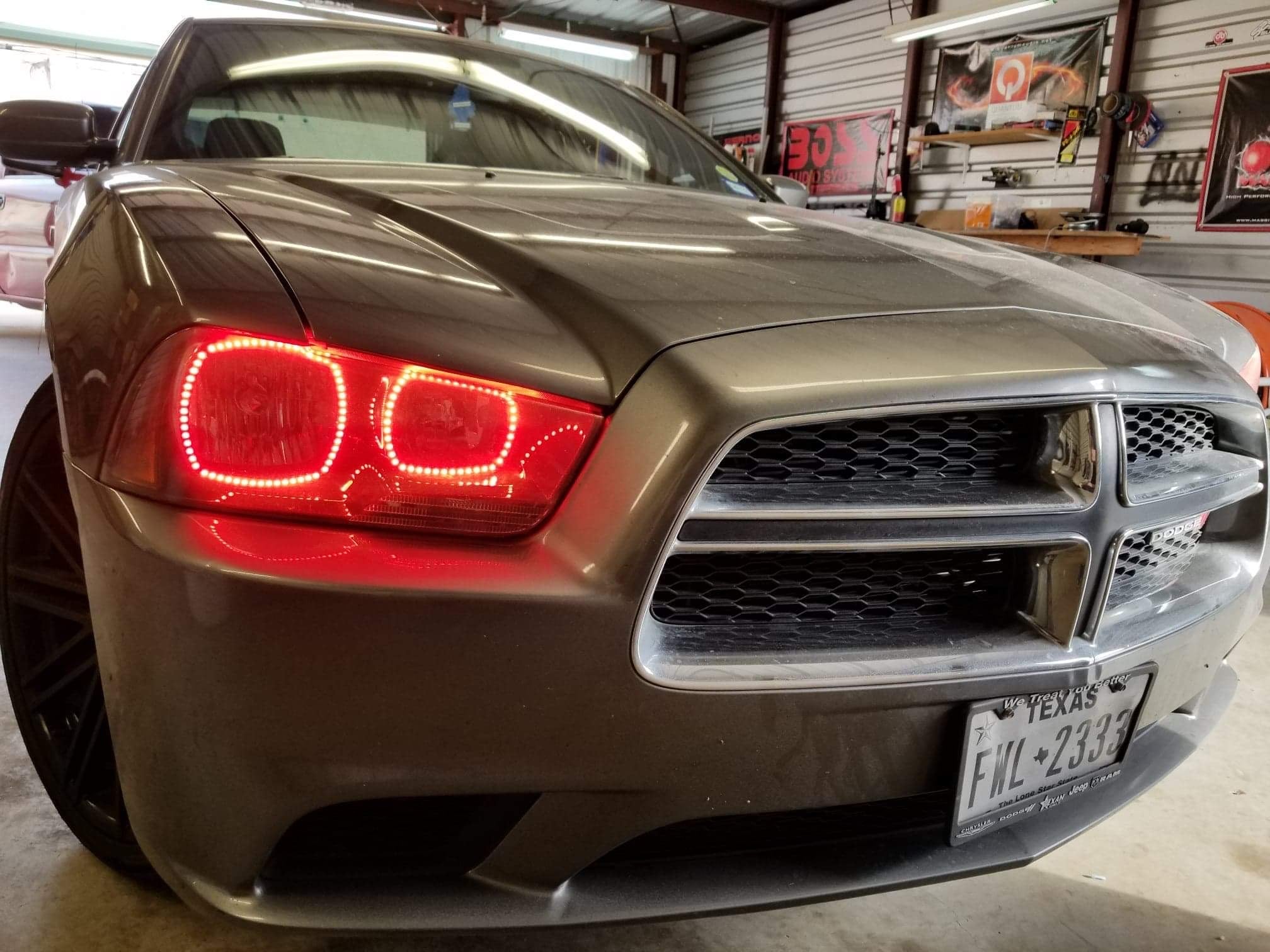 2011 - 2014 Dodge Charger Headlight Color Changing RGB Halo Pre-Built Headlights Assemby