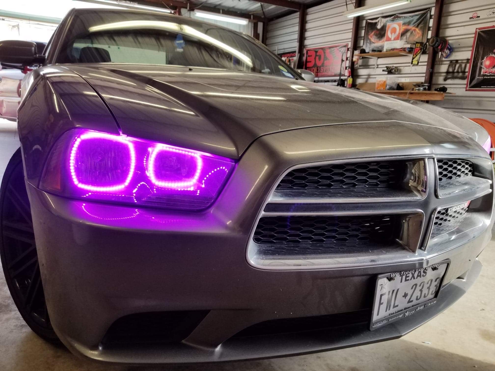 2011 - 2014 Dodge Charger Headlight Color Changing RGB Halo Pre-Built Headlights Assemby