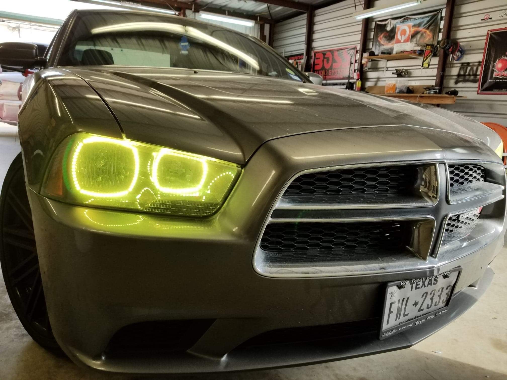 2011 - 2014 Dodge Charger Headlight Color Changing RGB Halo Pre-Built Headlights Assemby