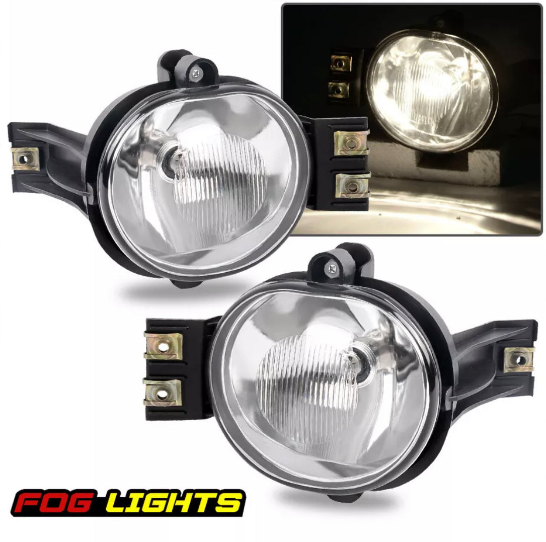 02-08 Dodge Ram 1500/2500/3500 04-06 Dodge Durango Clear Fog Lights Pair