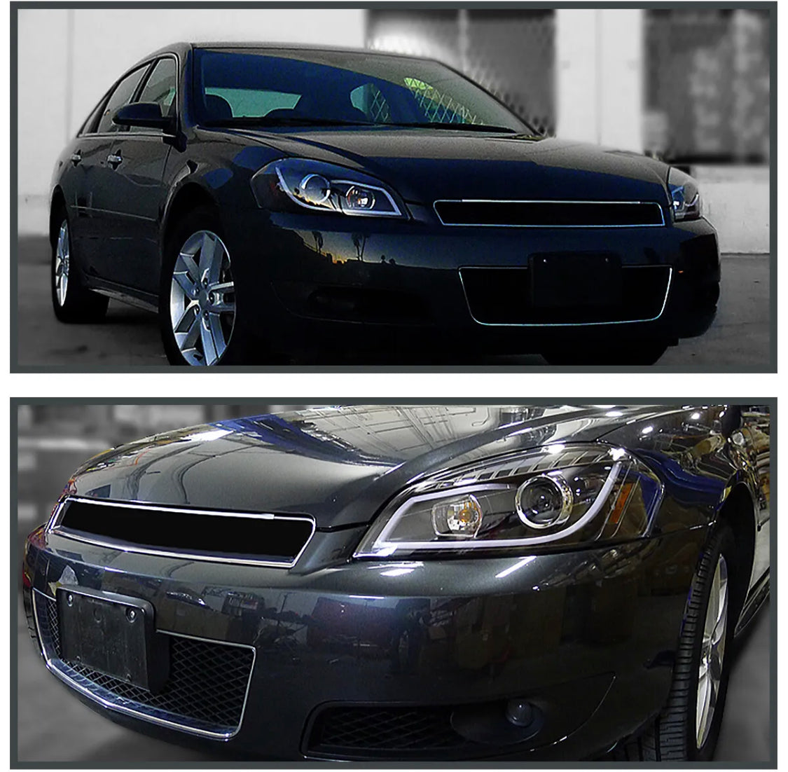 2006-2013 Chevy Impala Spec-D Plasma Halo Headlights Black