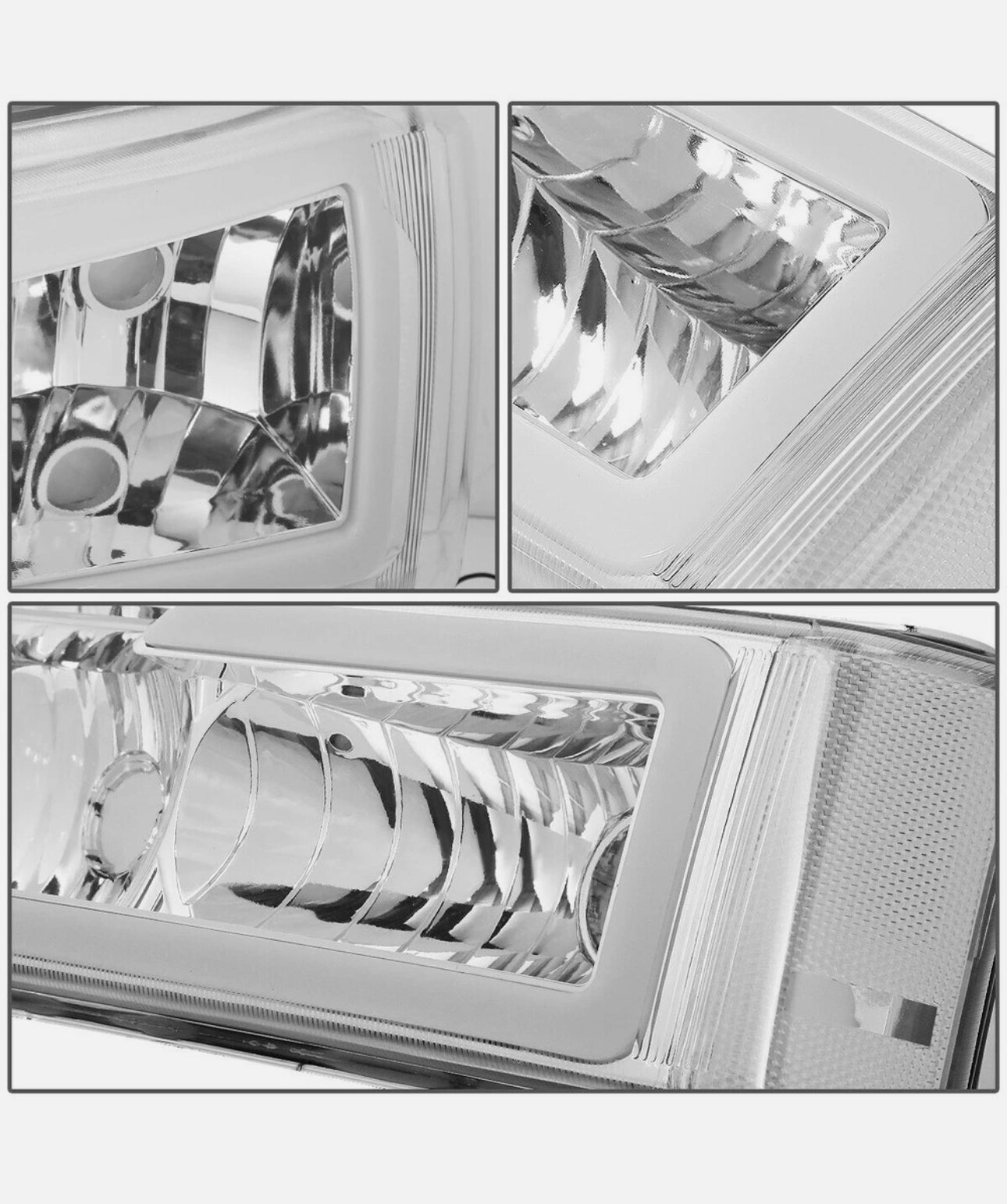 03-06 Chevy Silverado 1500 2500HD Clear Crystal Headlights w/ Bumper Lights Chrome