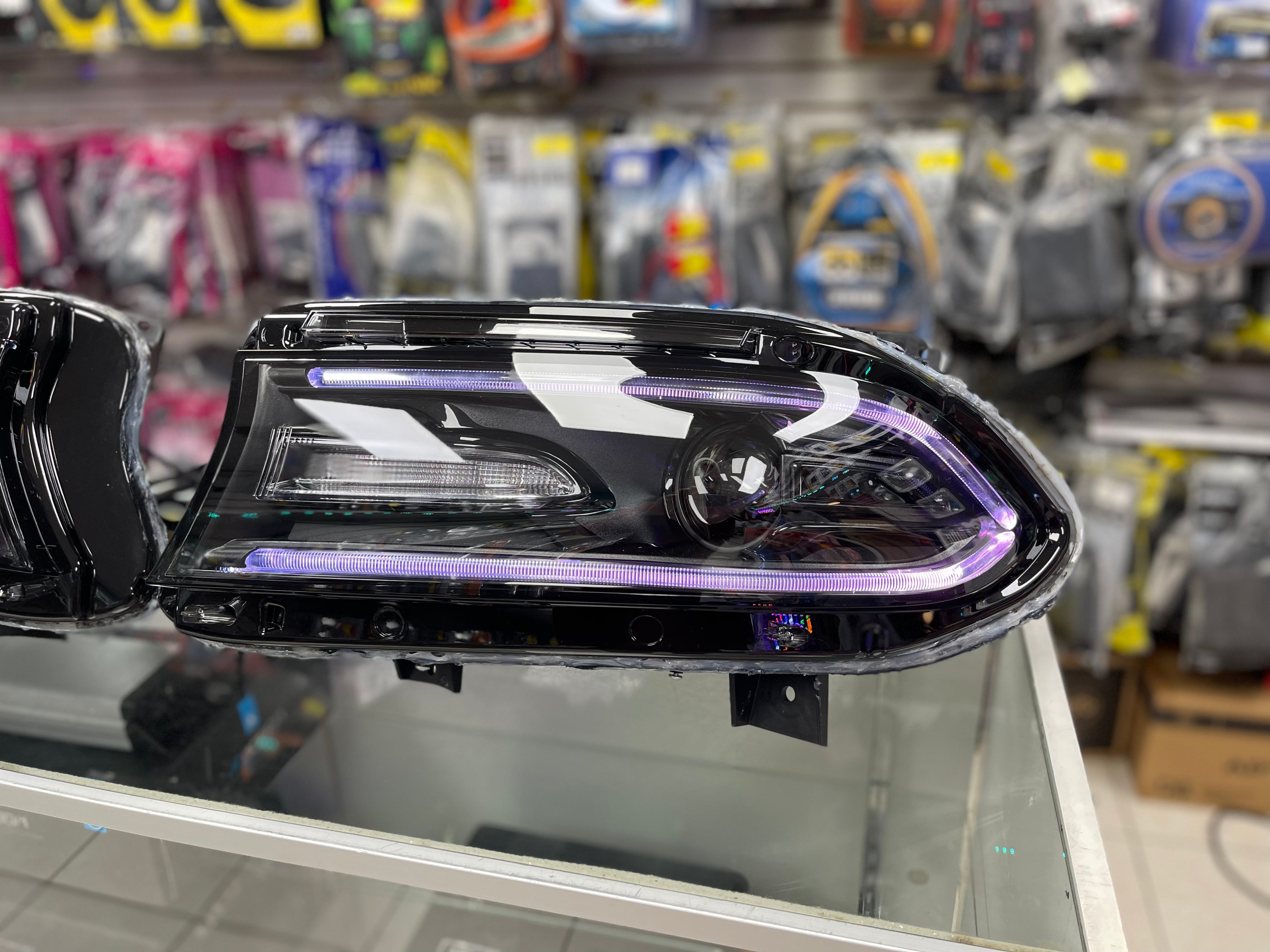 Prebuilt 2015-2023 Dodge Charger RGBW Color Changing LED Projector Headlights with Bluetooth