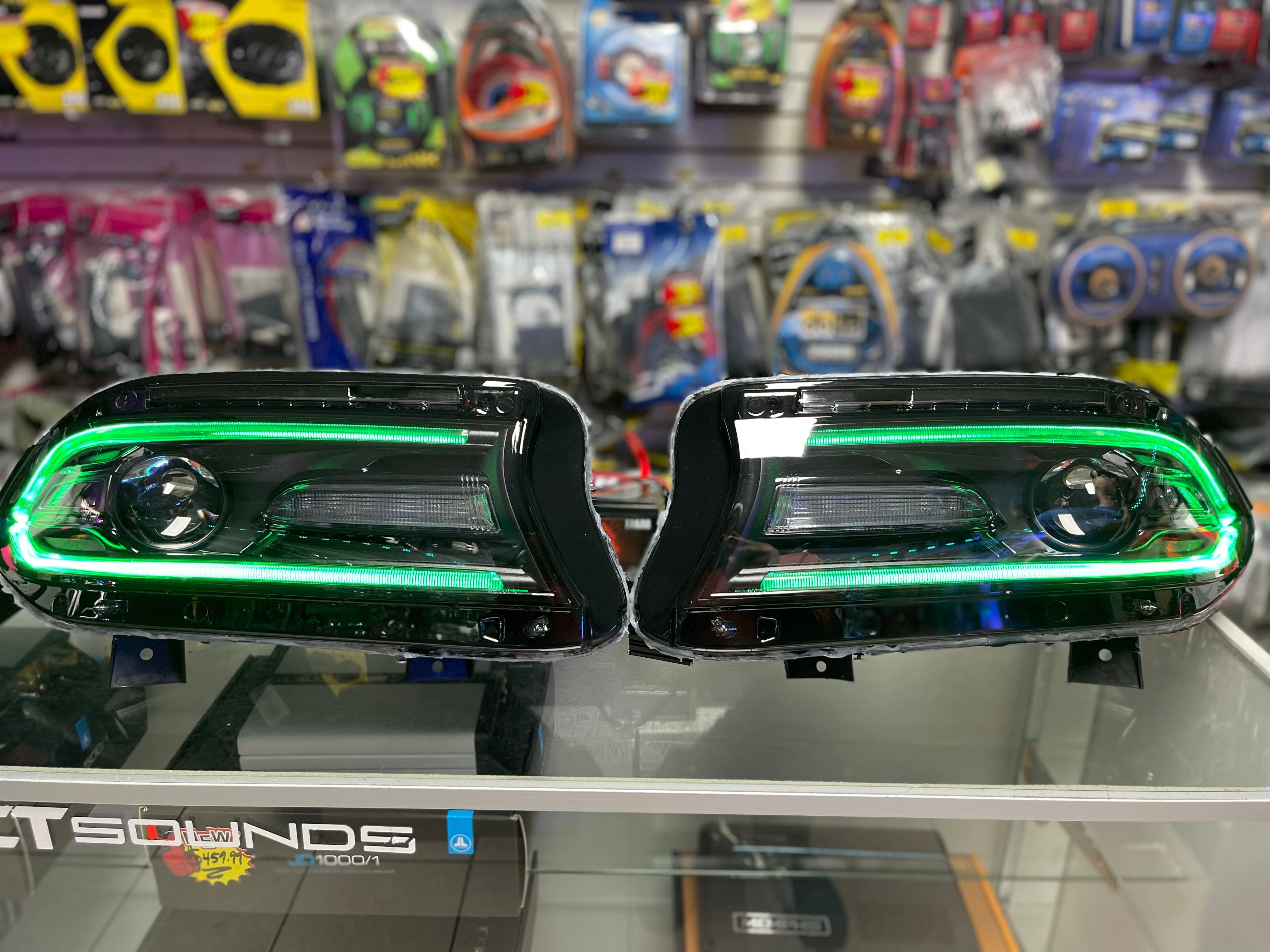Prebuilt 2015-2023 Dodge Charger RGBW Color Changing LED Projector Headlights with Bluetooth