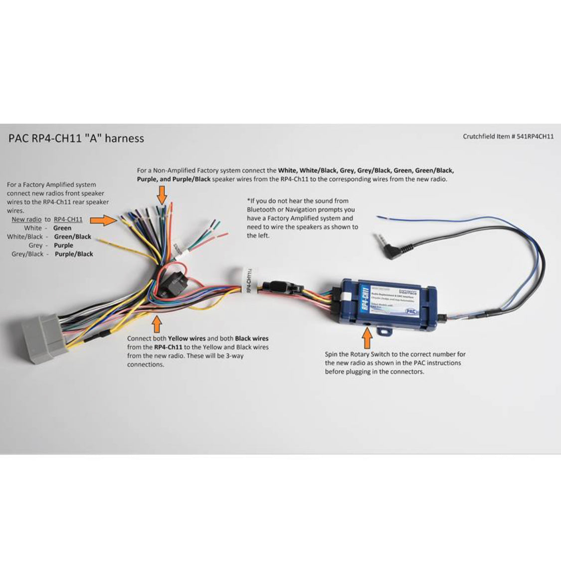 PAC RP4-CH11 Wiring Interface - 2004-up Chrysler models harness