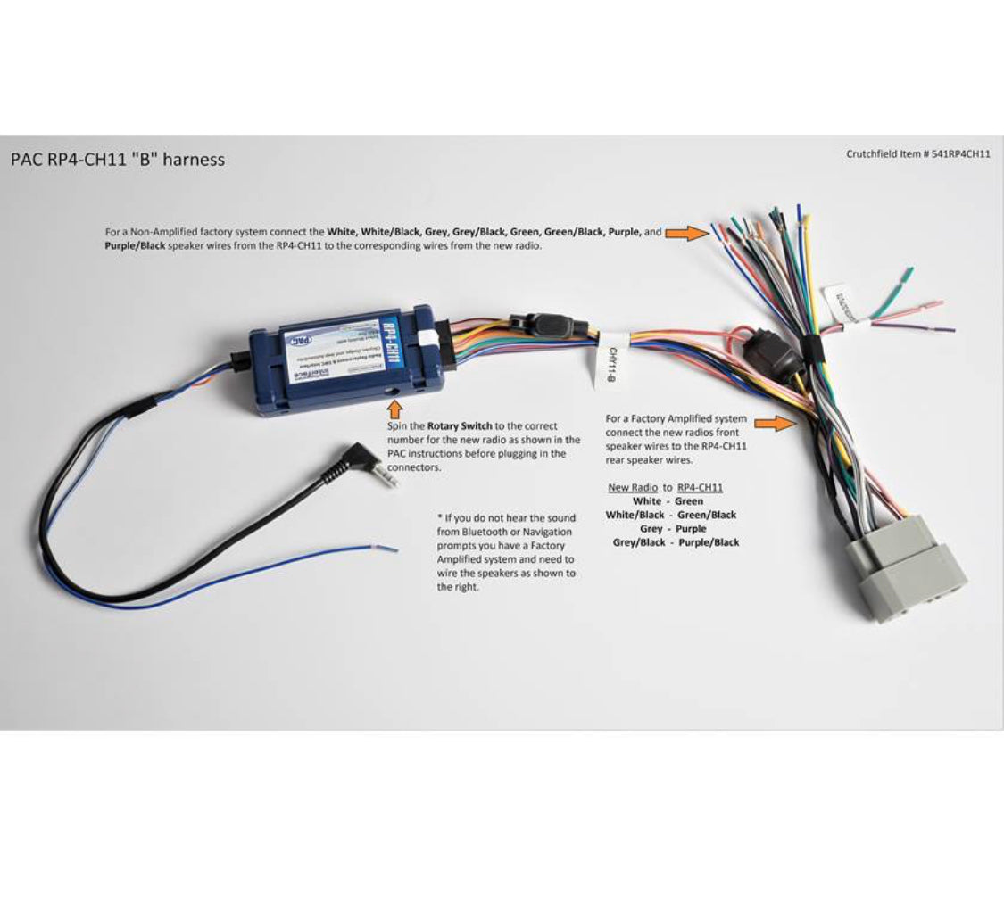 PAC RP4-CH11 Wiring Interface - 2004-up Chrysler models harness