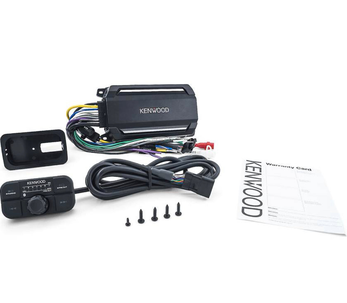 Kenwood KAC-M5024BT - Compact 4-channel powersports/marine amplifier with Bluetooth® connectivity — 50 watts RMS x 4