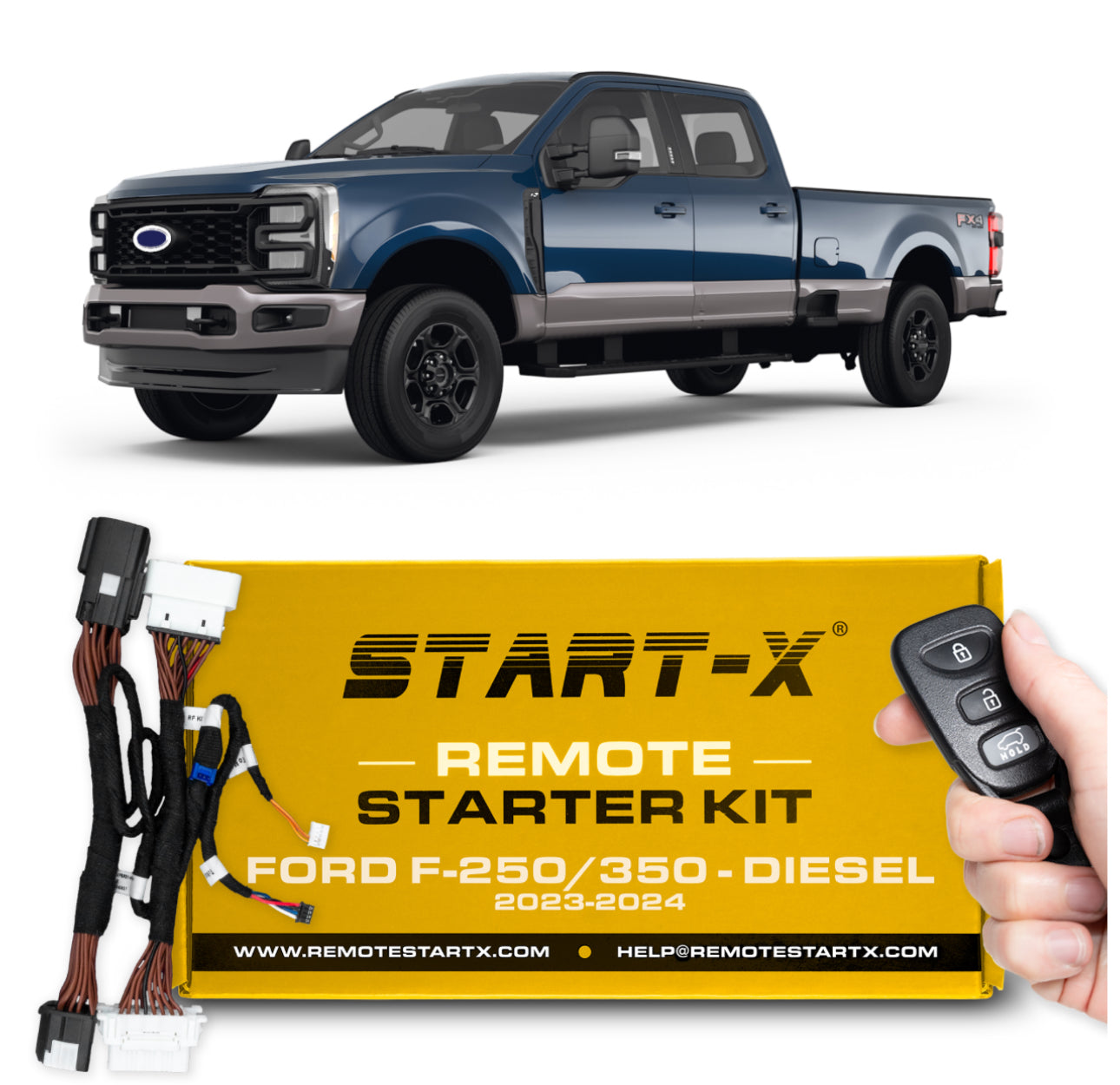 Start-X Plug N Play Remote Starter Kit for Ford F-250, F-350 (2023-2024) Diesel, Push to Start/Standard Key Start