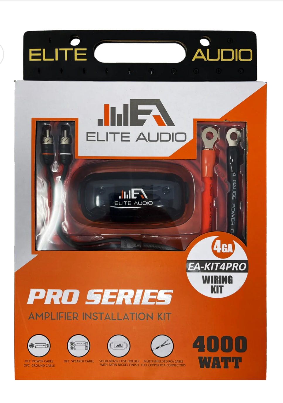 Elite Audio EA-KIT4pro OFC 4-Gauge Complete Premium Car Amplifier Installation Kit
