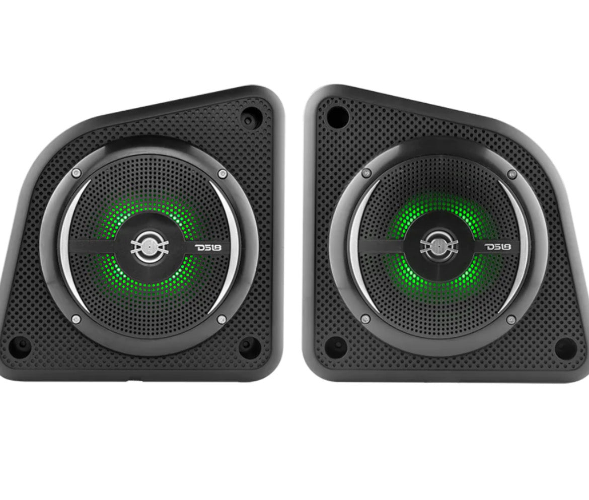 DS18 EN6SLIM/BK Universal Shallow Enclosure with 100 Watts Marine Water Resistant Speaker NXL-6SL/BK Included-Black