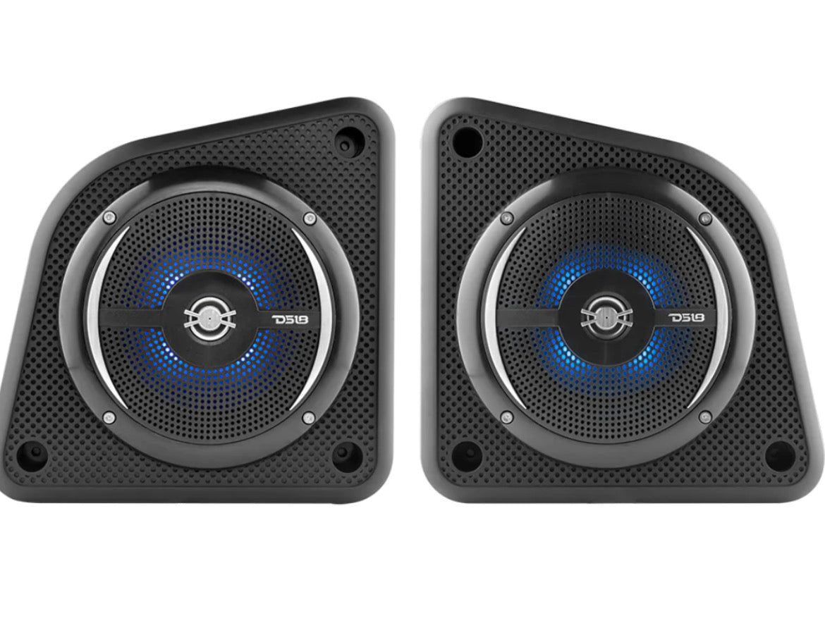 DS18 EN6SLIM/BK Universal Shallow Enclosure with 100 Watts Marine Water Resistant Speaker NXL-6SL/BK Included-Black