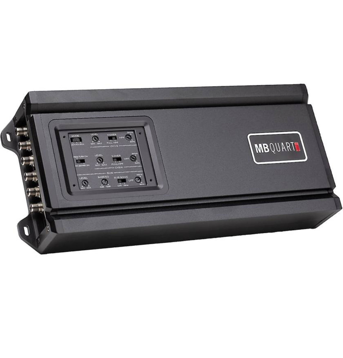 MB Quart RA1-710.5 Reference Series 5-channel car amplifier — 50 watts RMS x 4 at 4 ohms + 350 watts RMS x 1 at 1 ohm