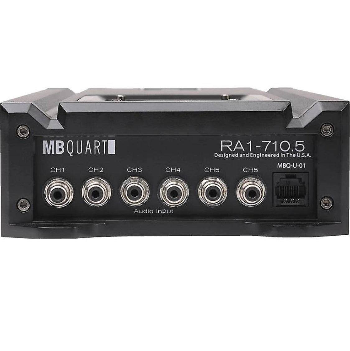 MB Quart RA1-710.5 Reference Series 5-channel car amplifier — 50 watts RMS x 4 at 4 ohms + 350 watts RMS x 1 at 1 ohm