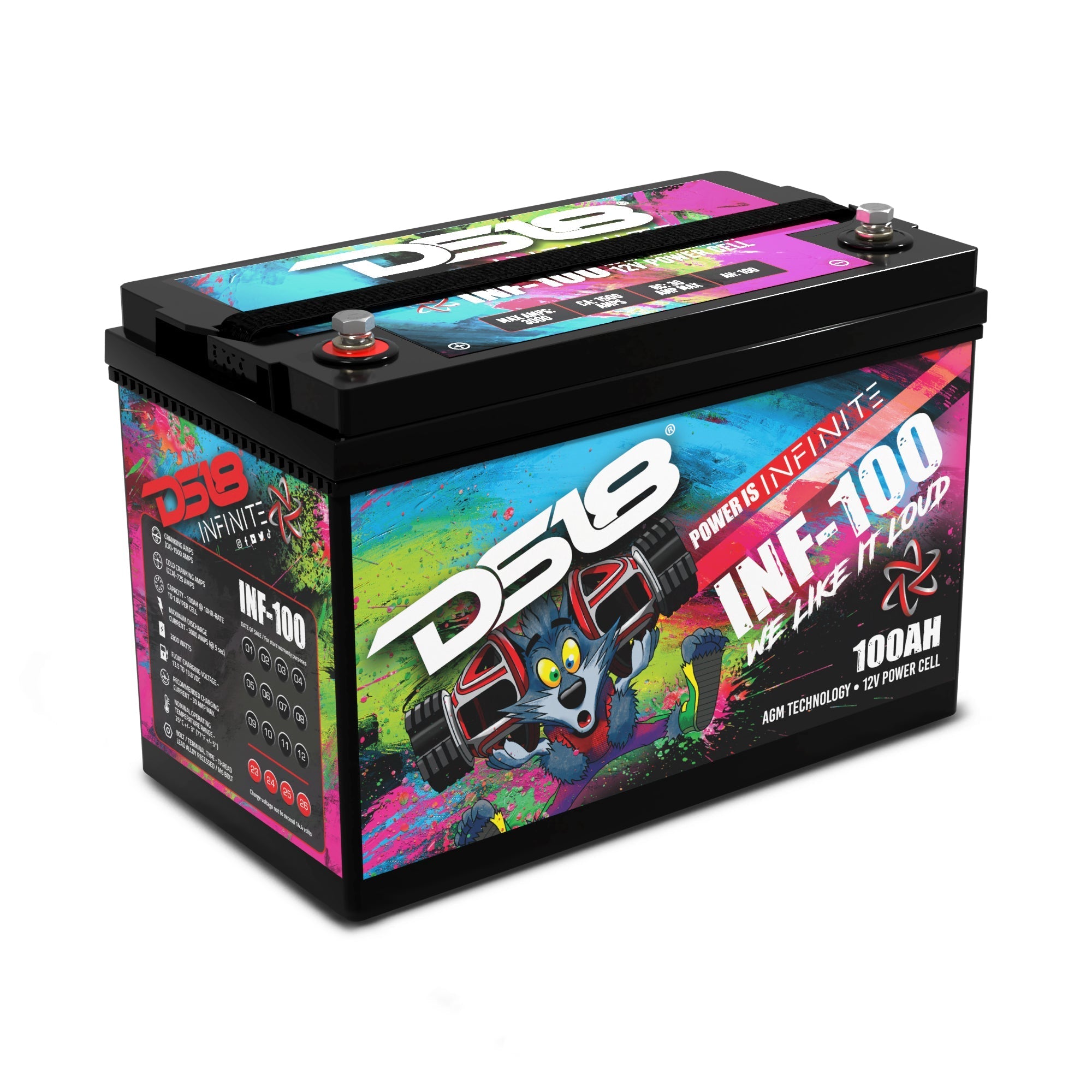 DS18 INFINITE 100 AH AGM Power Cell Battery