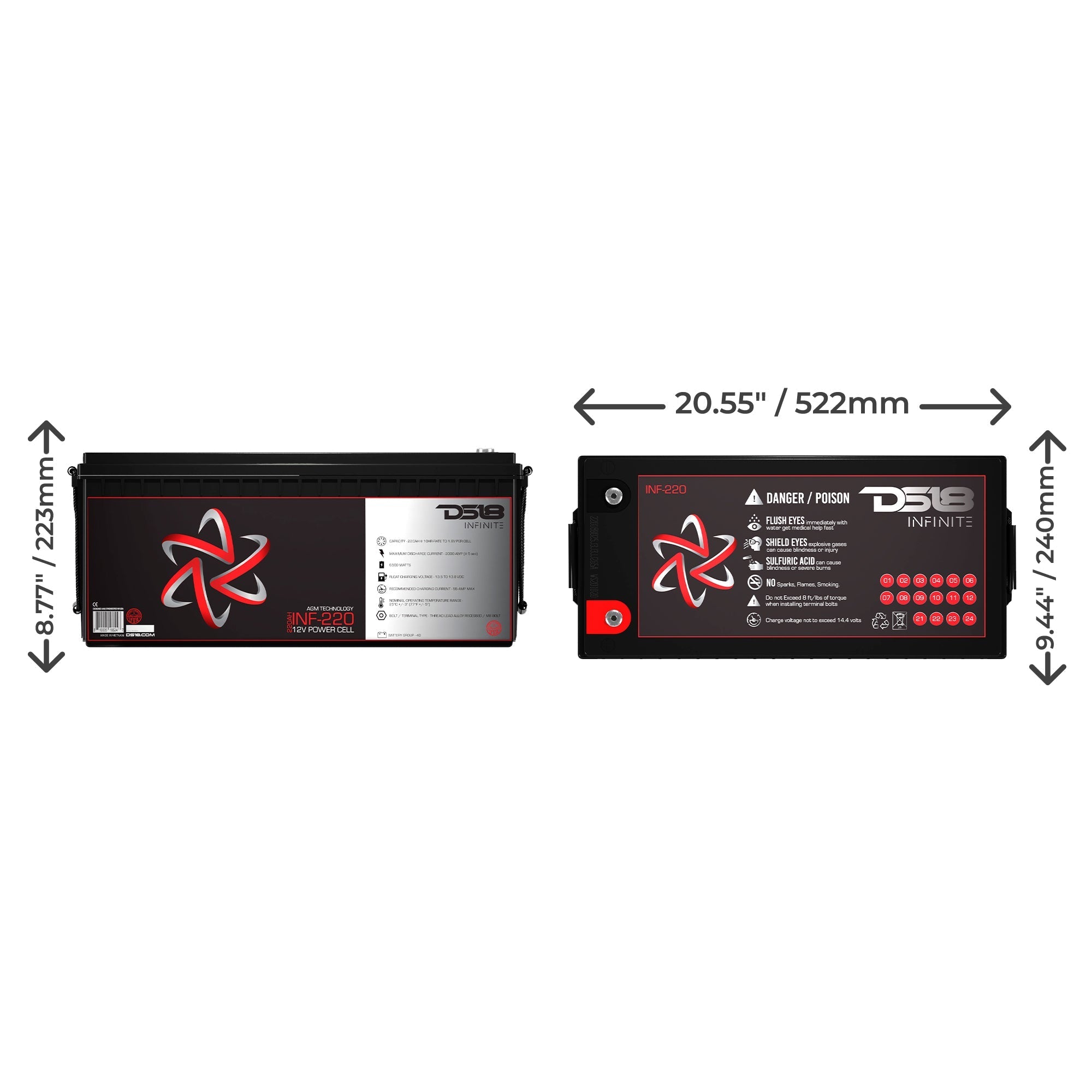 DS18 INFINITE 6500 Watts 220 AH AGM Power Cell