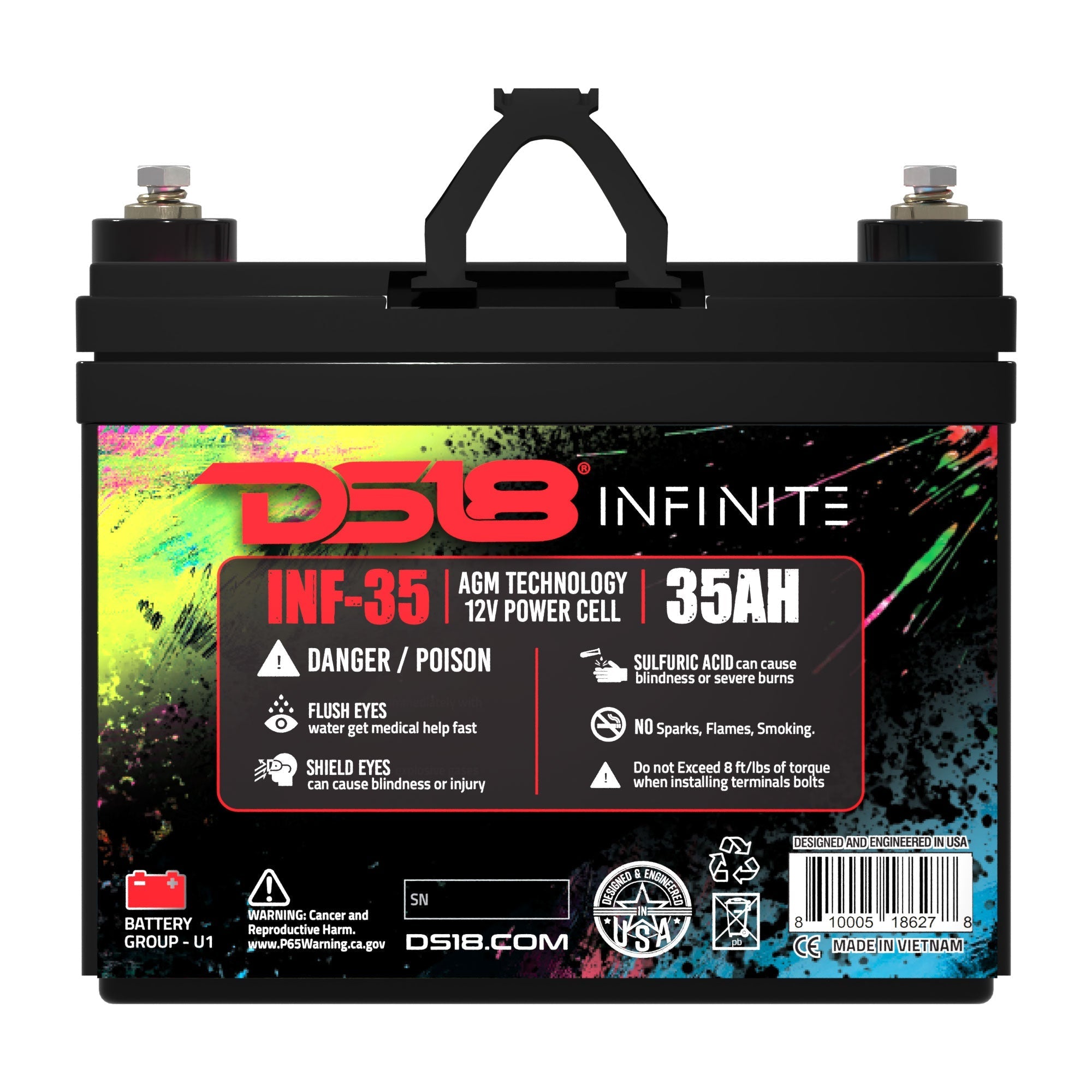DS18 INF-35AH INFINITE 35 AH 1250 Watts AGM Power Cell 12 Volt Battery