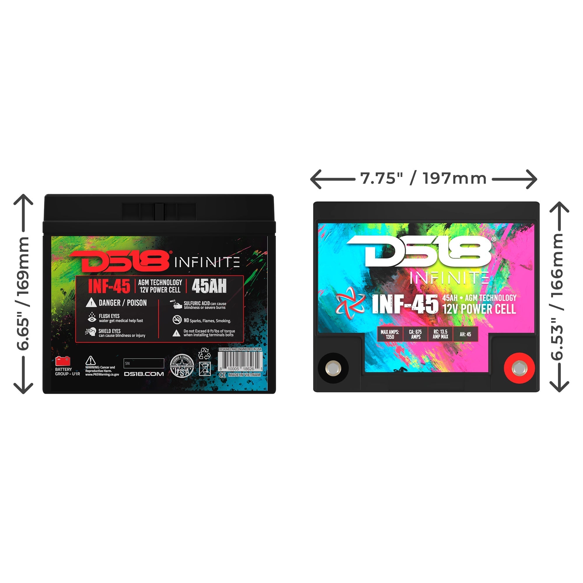 DS18 INFINITE 45 AH AGM Power Cell Battery