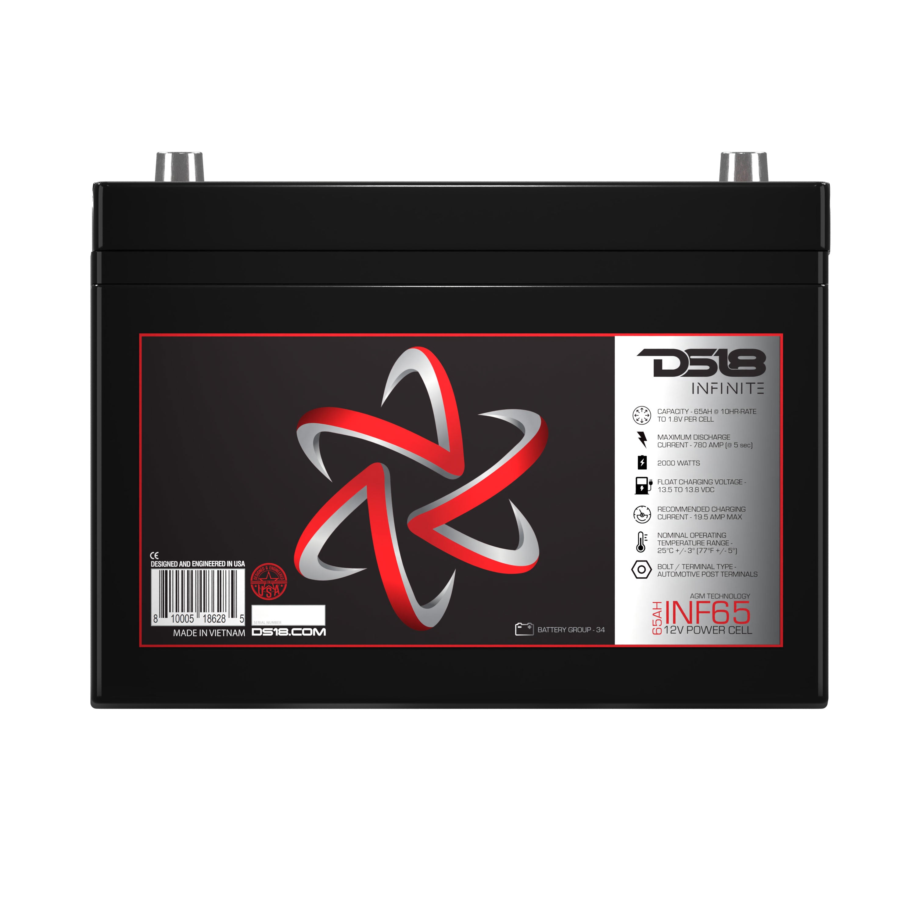 DS18 INFINITE 2000 Watts 65 AH AGM Power Cell