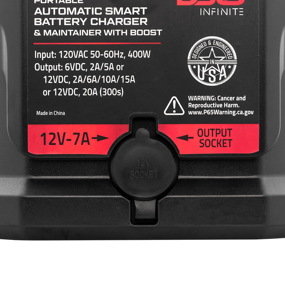 DS18 15 AMP Automatic Smart Lithium and AGM Battery Charger, Maintainer and Jump Booster