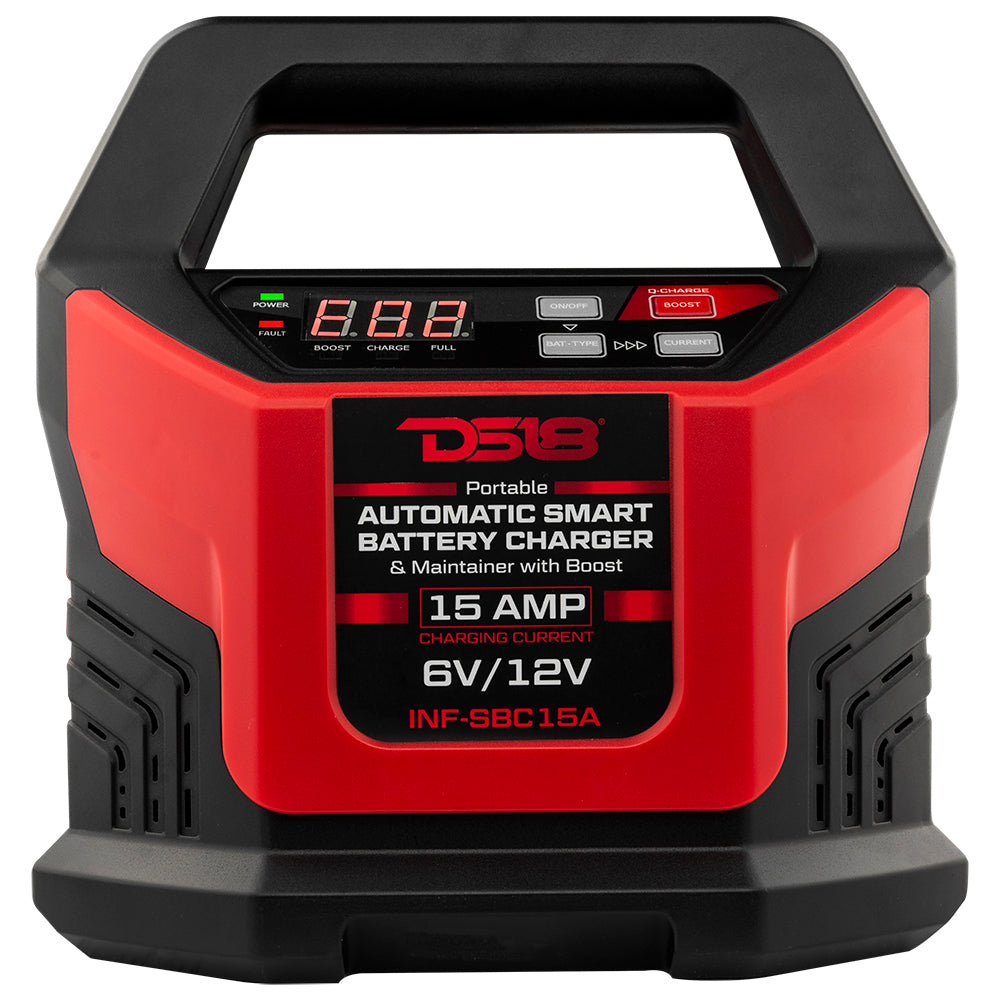 DS18 15 AMP Automatic Smart Lithium and AGM Battery Charger, Maintainer and Jump Booster