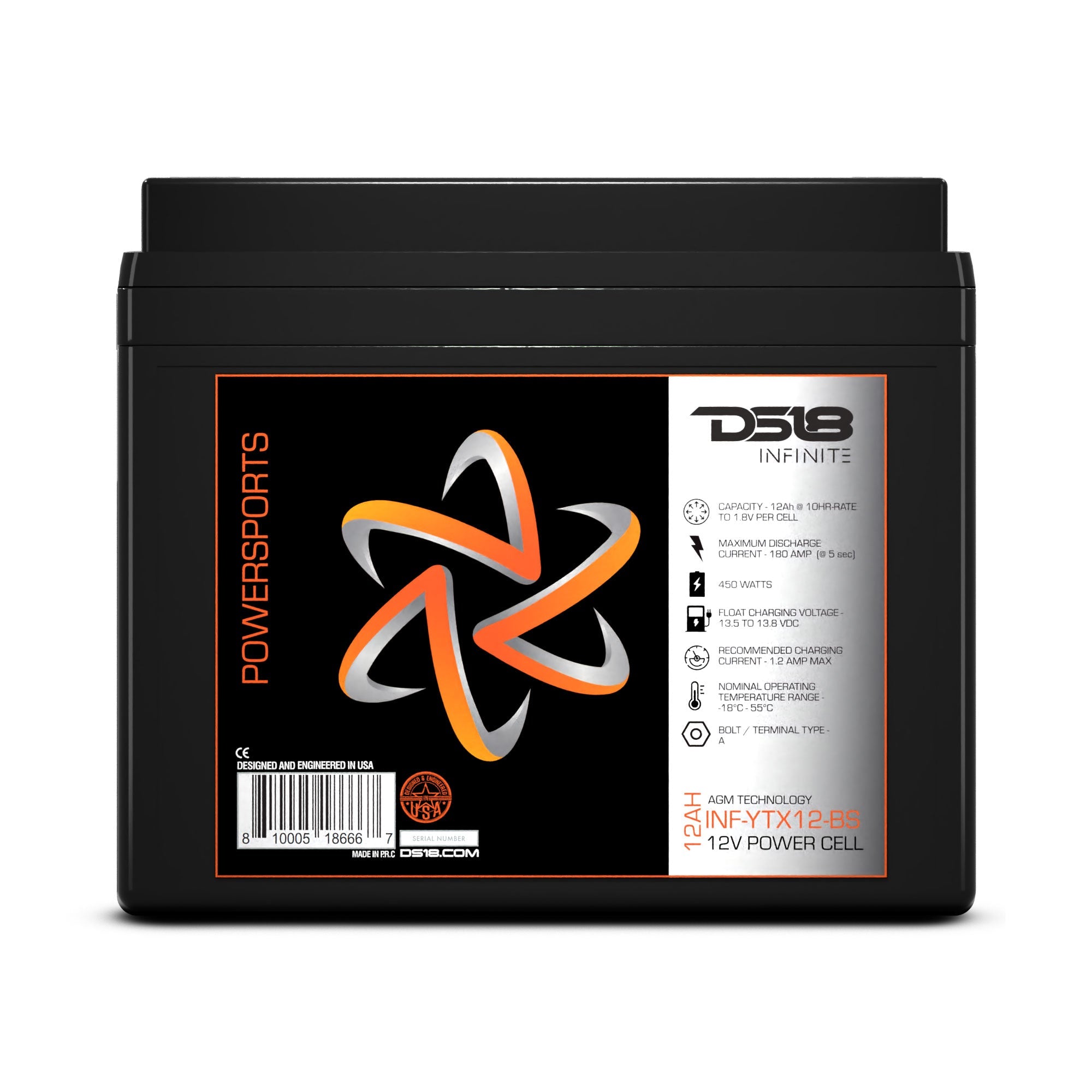 DS18 INFINITE 450 Watts 12 AH AGM Power Cell For Power Sports