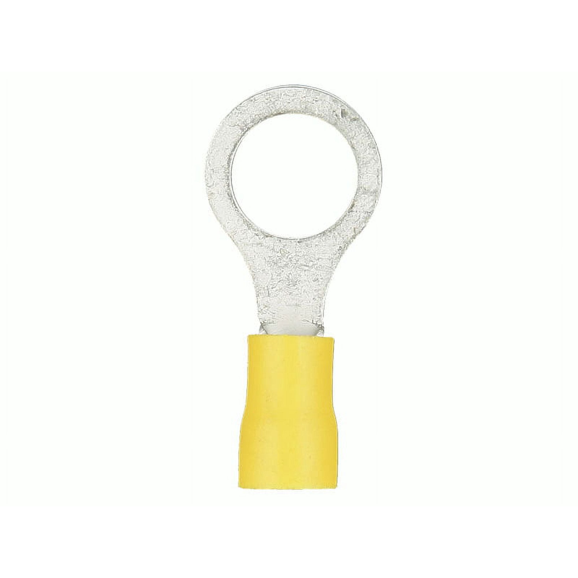 Install Bay YVRT6 Yellow Vinyl Ring Terminal, 12-10 Gauge, #6, 100 Pack
