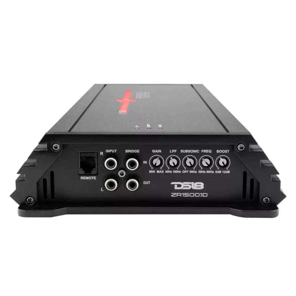 DS18 ZR1500.1D 4500W Peak 1-CH Monoblock Digital Class-D Car Audio Amplifier