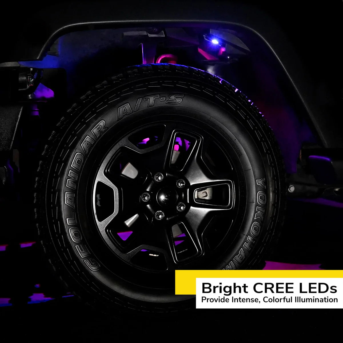 8 Pod Bluetooth Underglow RGB LED Rock Lights Kit with Universal Harness