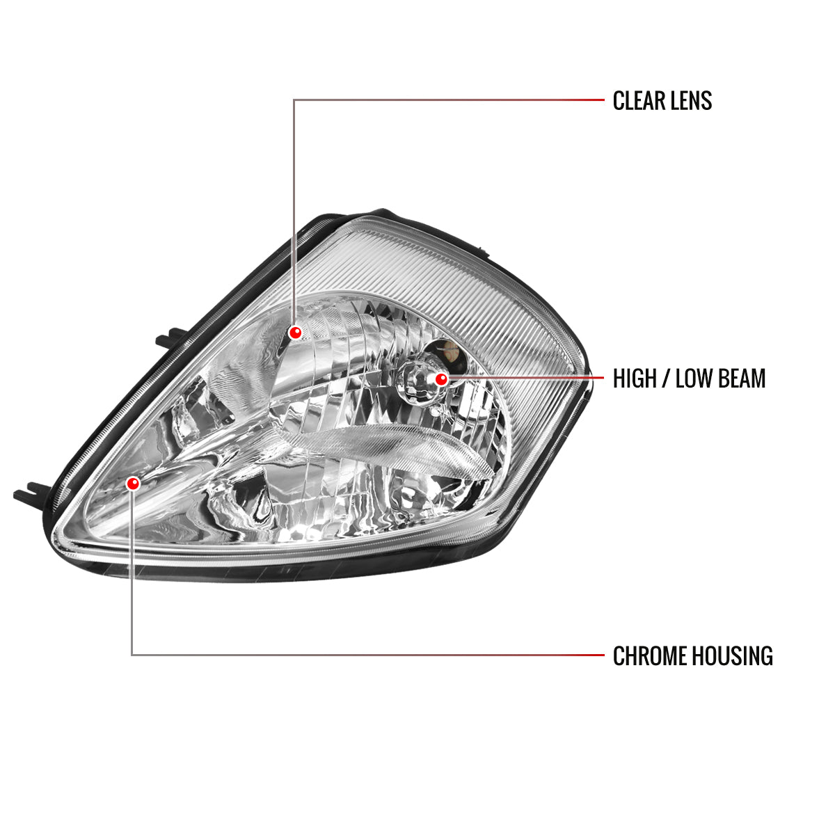 Spec-D 00-05 Mitsubishi Eclipse Crystal Headlights OEM Style Chrome