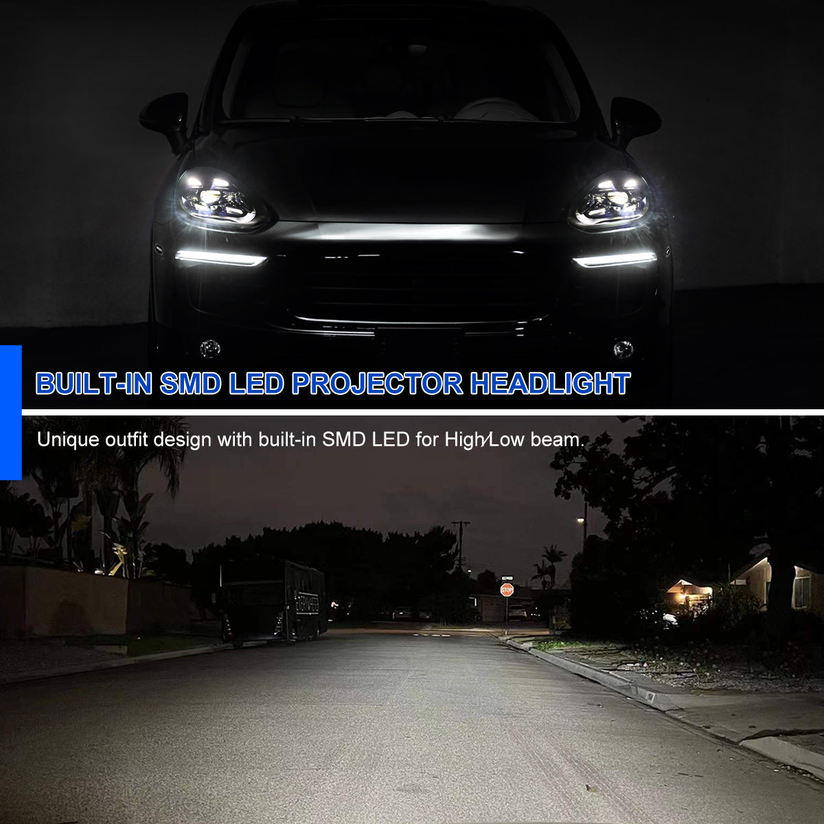 Spec-D 15-17 Porsche Cayenne 958.2 Pro Headlights for non-Dynamic Blk