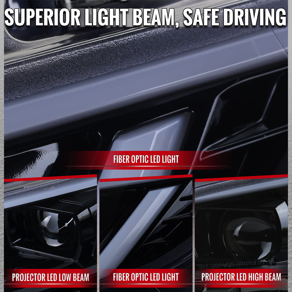 Spec-D 16-21 Honda Civic Led Projector Headlight Black/Smoke Lens