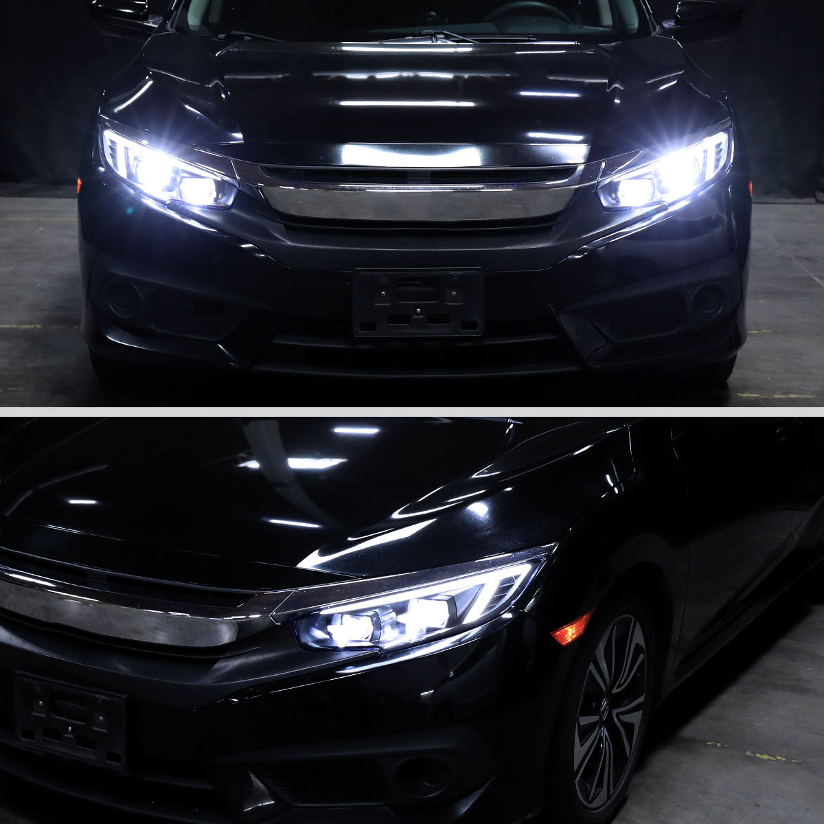 Spec-D 16-21 Honda Civic Led Projector Headlight Black