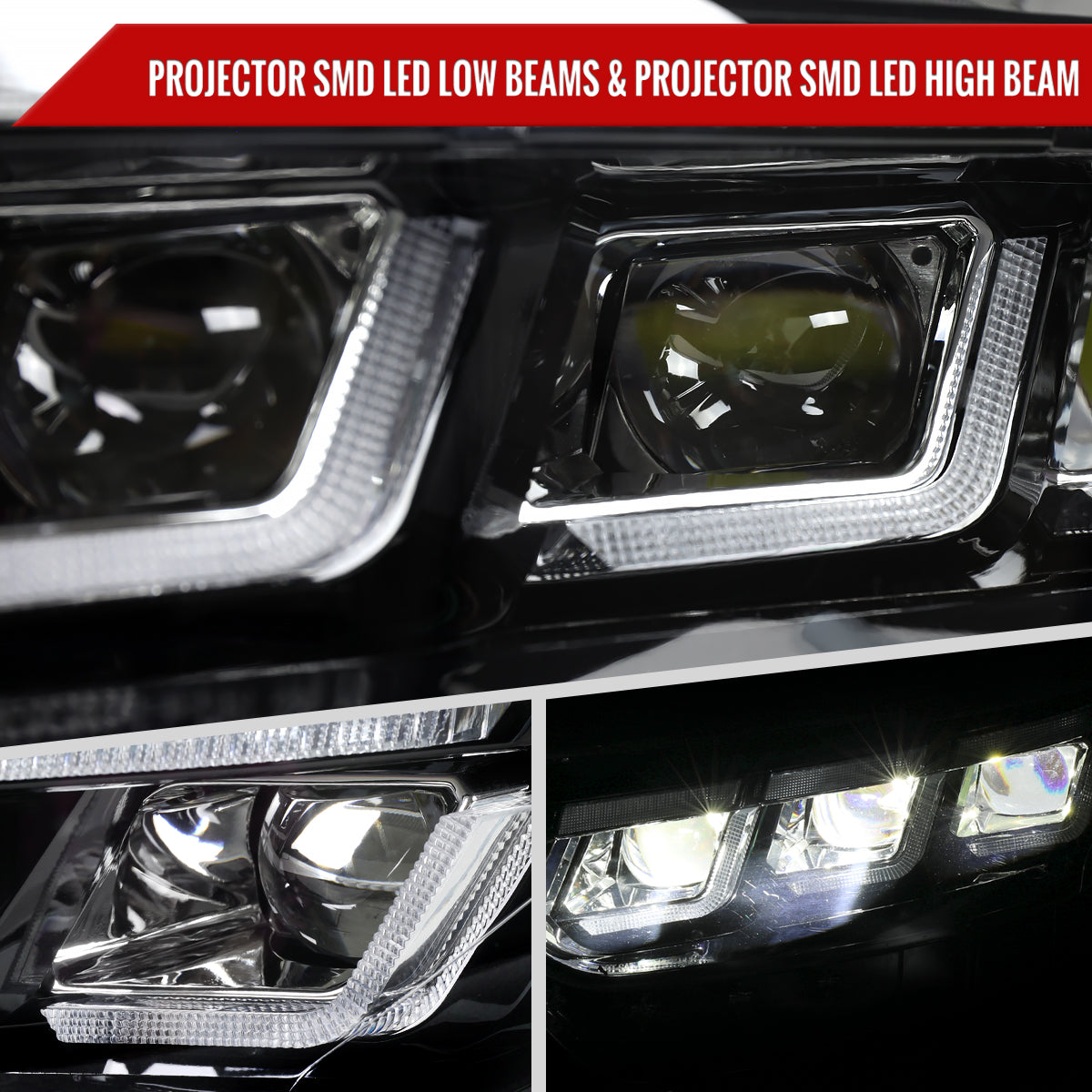 Spec-D 15-17 Mustang Headlights Sequential Start-Up Animation Black