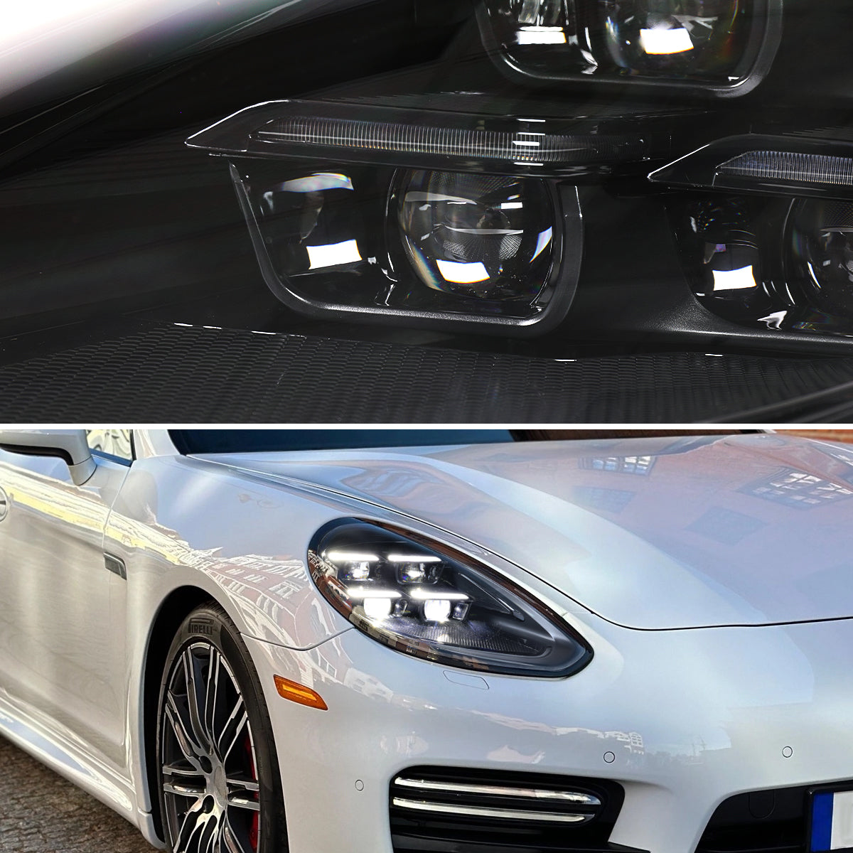 Spec-D 14-16 Porsche Panamera 970 Matrix Style Headlights non HID Blk