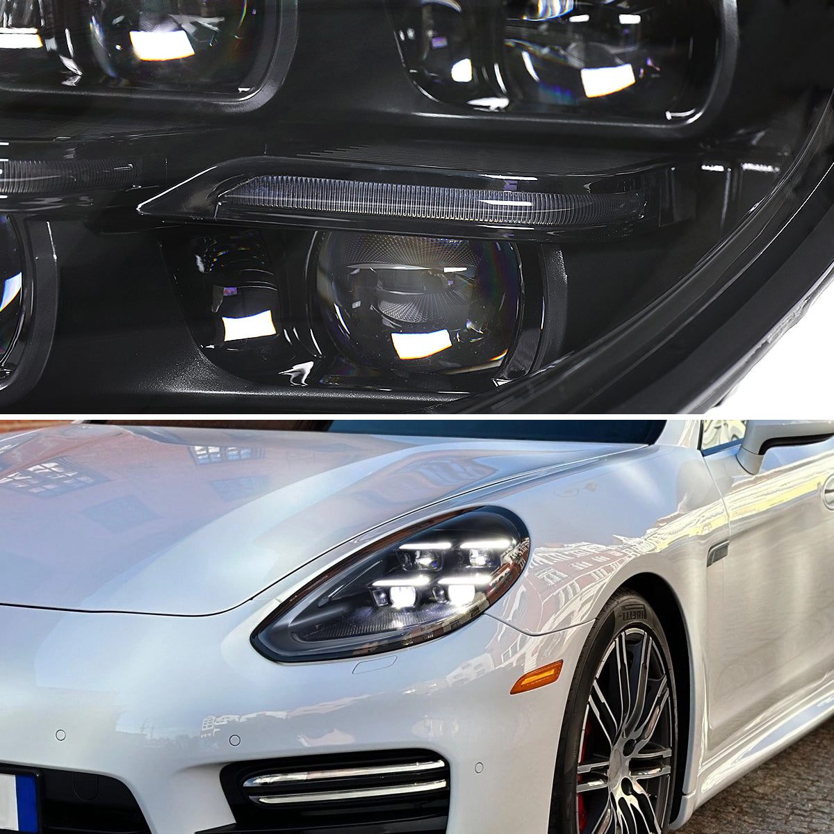Spec-D 14-16 Porsche Panamera 970 Matrix Style Headlights non HID Blk