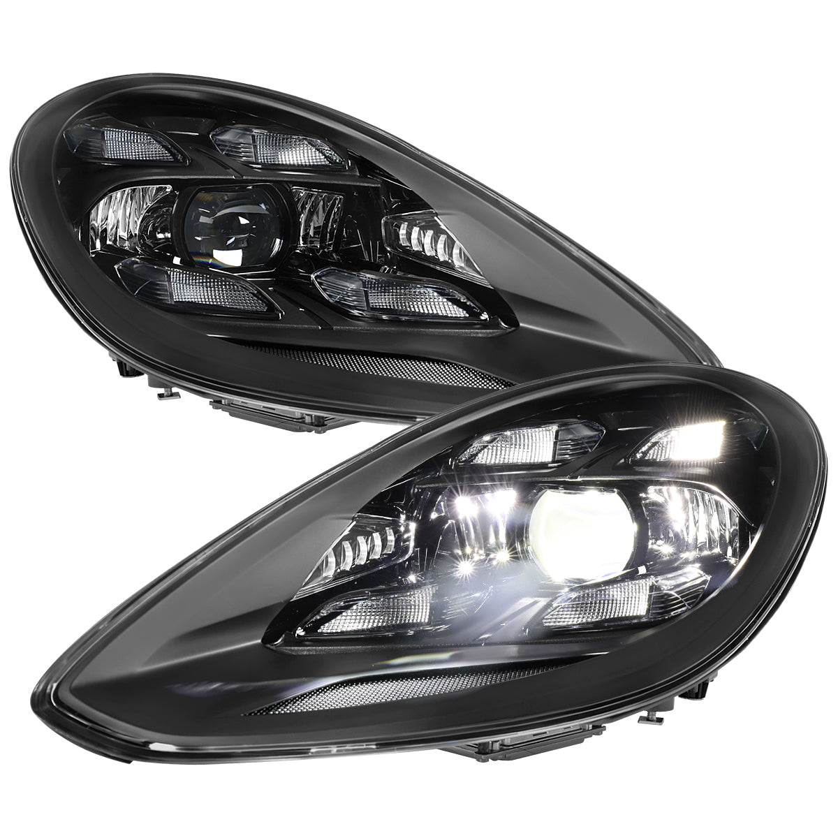 Spec-D 17-22 Porsche Panamera Headlights Matrix Style Projector Black